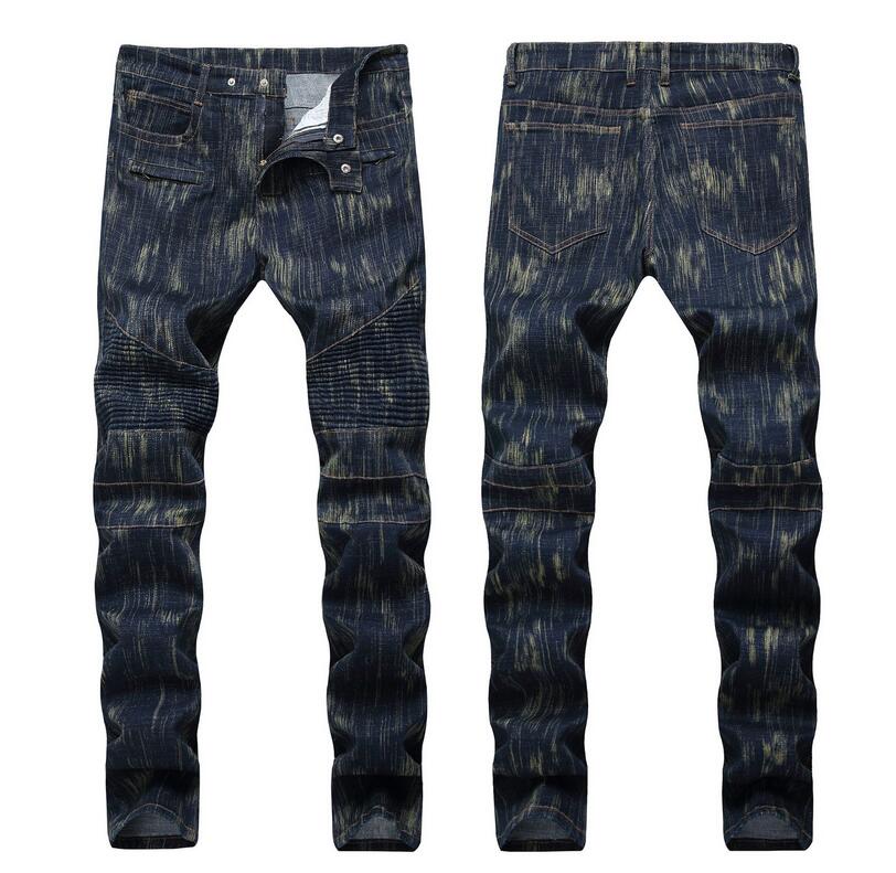 Men's Slim Fit Jeans Fashion Designer Straight Leg Pleated Panelled Biker Causal Zip Mens Fold Stretch Denim Pants Streetwear Trousers For Male qkn1388, Dark blue
Men's Slim Fit Jeans Fashion Designer Straight Leg Pleated Panelled Biker Causal Zip Mens Fold Stretch Denim Pants Streetwear Trousers For Male qkn1388, Dark blue