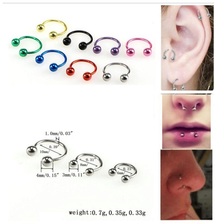 Nose Rings Body Piercing Jewelry Stainless Steel Nose Hoop Ring Earring Studs Bead Ring Ball Eyebrow Nipple Lip rings
Nose Rings Body Piercing Jewelry Stainless Steel Nose Hoop Ring Earring Studs Bead Ring Ball Eyebrow Nipple Lip rings