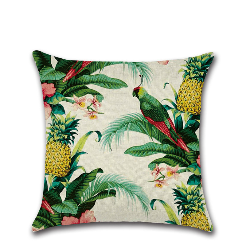 New Green Plants Pillow Case Pillowcase Cotton Linen Ethnic Pillow Cover Bedroom Throw Covers