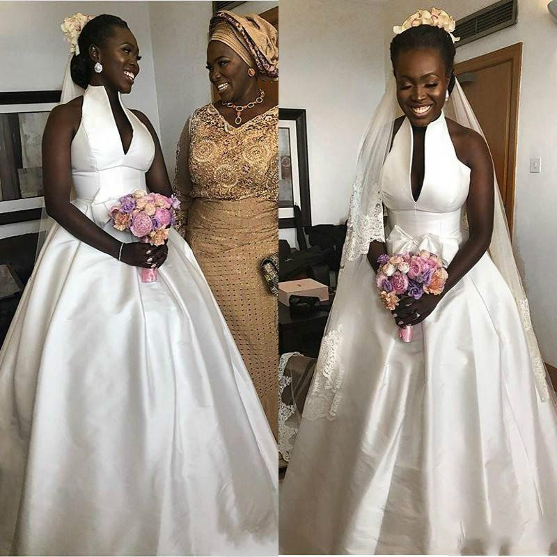 Stunning V-Neck Sat… - image