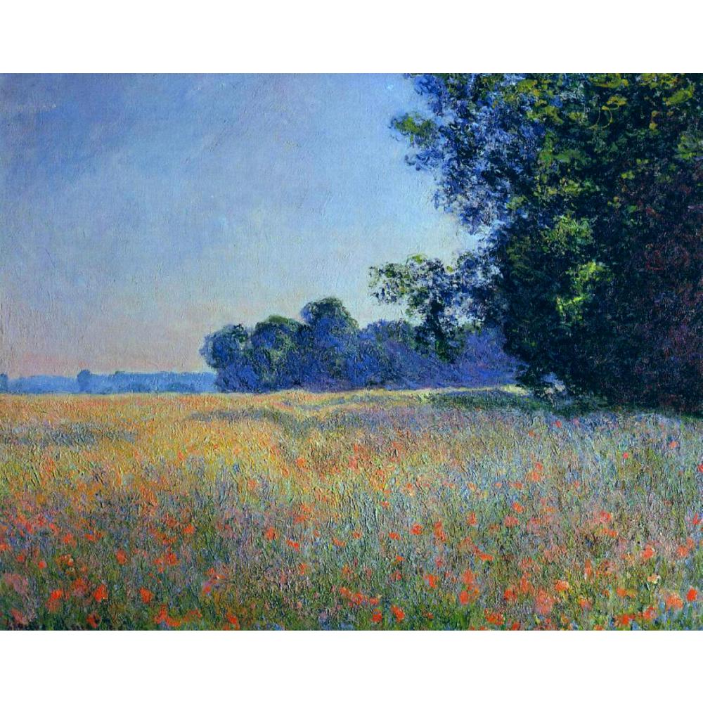 

Hand painted canvas art Claude Monet Paintings Oat and Poppy Field, Giverny for wall decor