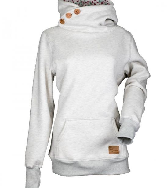 Women's Hoodies Sweatshirts 2022 European autumn winter new solid color pullover casual high collar long sleeve pocket button sweater