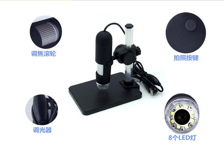 Wholesale-New Portable USB Digital 50 - 1000 X 2.0 MP Microscope Endoscope Magnifier Camera 8 Led FREE SHIPPING