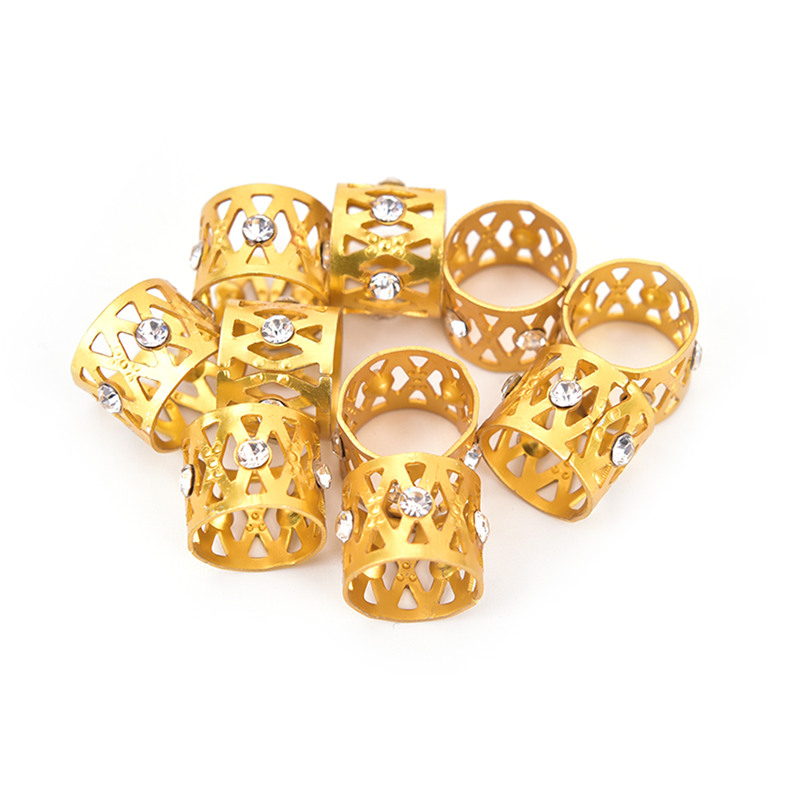 Hair Extension Tool Jewelry Metal Tube Lock Rhinestone Hair Dread Braids Dreadlock Beads Adjustable Braid Cuffs Clip H1469