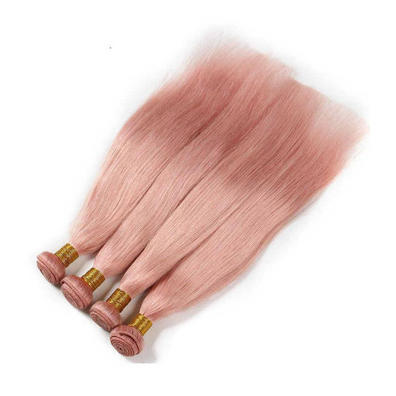 8A Pink Ombre Brazilian Straight Virgin Human Hair Weave Bundles Peachy R Hair Extensions 3 Bundles Free Shipping