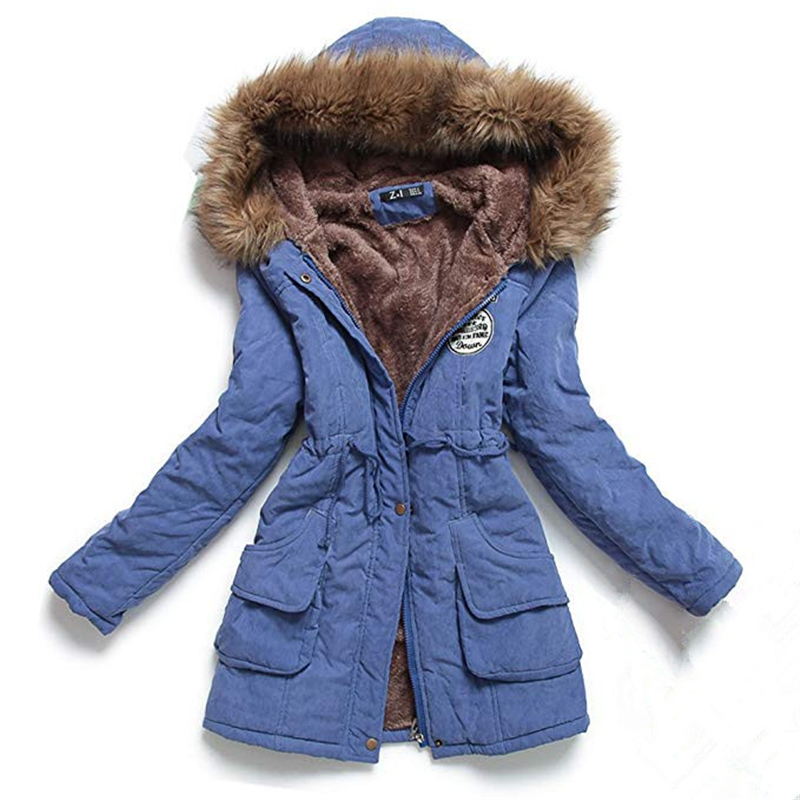 Women Parkas Warm Plus Size Hooded Women Coat Fashion Slim Collar Jackets Female Outwear Ladies Winter Jacket Coat ZJT142 S18101103