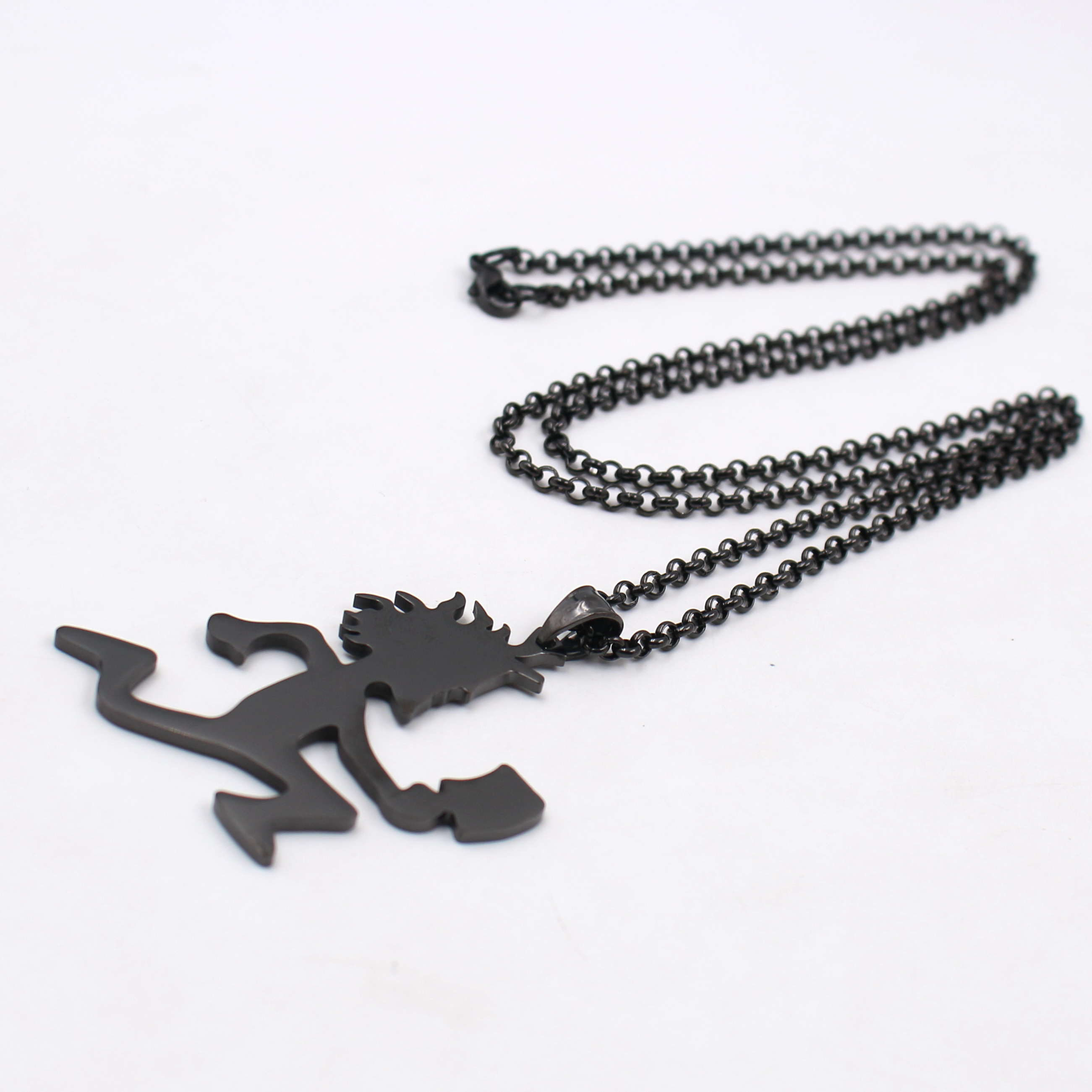 GNAYY Punk TWIZTID Insane Clown Jewelry Black Stainless Steel Mens ICP Hatchet Man Pendant Men Women Necklace Chain 24''