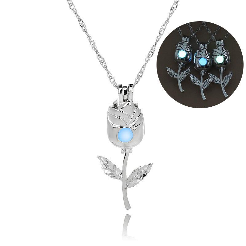 Hot silver plated Trendy classic rose flowers luminous night long chain pendant Necklace for Women Statement Jewelry
Hot silver plated Trendy classic rose flowers luminous night long chain pendant Necklace for Women Statement Jewelry
