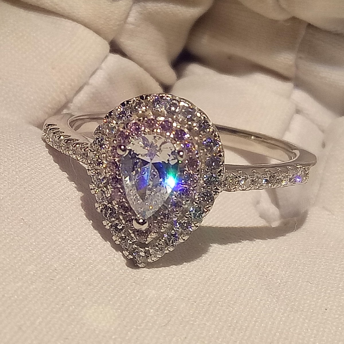 Pure 925 Sterling Silver choucong Stunning Luxury Jewelry Pink&White Sapphire CZ Diamond Gemstones Party Wedding Band Ring for Women Gift