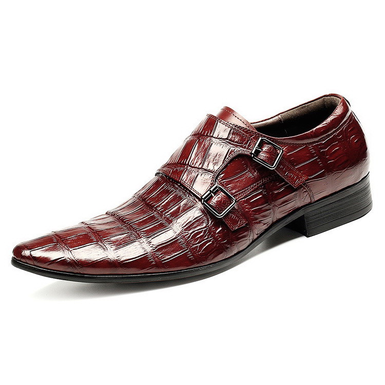 New Luxury Black Dress Shoes Men Pointed Toe Double Buckle Crocodile Pattern Business Leisrue Leather Shoes Size 38-44
New Luxury Black Dress Shoes Men Pointed Toe Double Buckle Crocodile Pattern Business Leisrue Leather Shoes Size 38-44