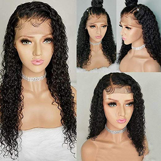 360 Lace Frontal Wigs water wave Curly HD Thin film swiss Human Hair Wig for Black Women with Baby Hairs 150% Density Natural Color diva1