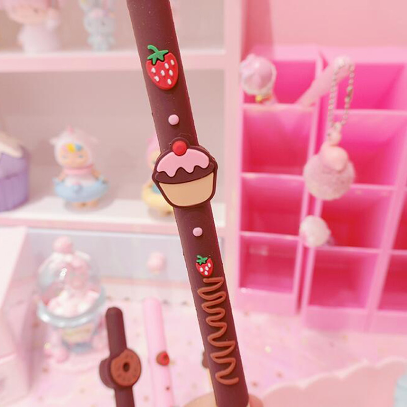 Chocolate Biscuit Scented Gel Pen Silicone Scented Pen 40pcs/lot