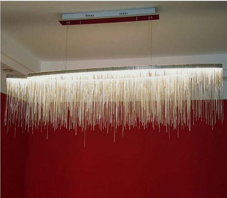 Modern Minimalist LED Pendant Lights Aluminum Chain Chandelier Lamp Suspension Chandeliers for livingroom Restaurant Bar