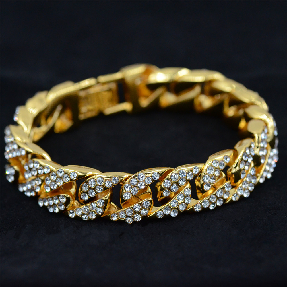 Uodesign 14mm Mens Bracelet for Women Hiphop Jewelry Iced Out Curb Cuban Chain Yellow Gold Filled Paved Rhinestones
Uodesign 14mm Mens Bracelet for Women Hiphop Jewelry Iced Out Curb Cuban Chain Yellow Gold Filled Paved Rhinestones
