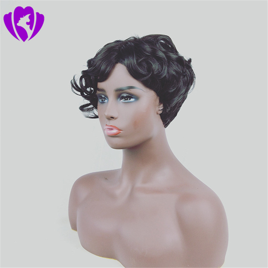 High quality simulation human hair wig short Curly Black Cute Wig for Black Women African Afro Hair Synthetic Wigs For Black Women