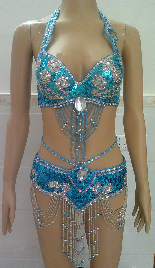 Belly Dance Costume Set Bra + Belt Bollywood Bellydance Performance 2piece, Lake blue
Belly Dance Costume Set Bra + Belt Bollywood Bellydance Performance 2piece, Lake blue