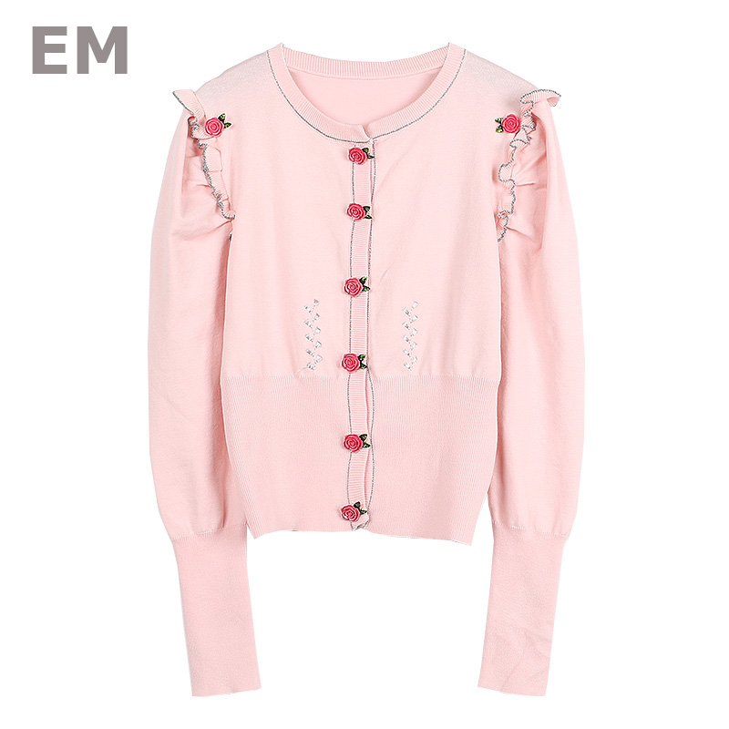 EHMAXRTH Korean Metal Flower Buttons Knitted Sweater Tops Wild 2018 New Luxury Women Super Qualtiy Long-Sleeves Cardigans E8707, Black
EHMAXRTH Korean Metal Flower Buttons Knitted Sweater Tops Wild 2018 New Luxury Women Super Qualtiy Long-Sleeves Cardigans E8707, Black