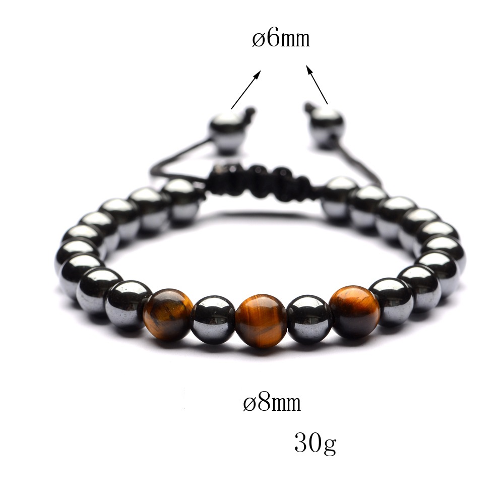 Multicolor Yoga Handmade Weave Black 8mm Beads Hematite Bracelet Jewelry Men Women Turquoise Natural Stones Bracelets Jewelry