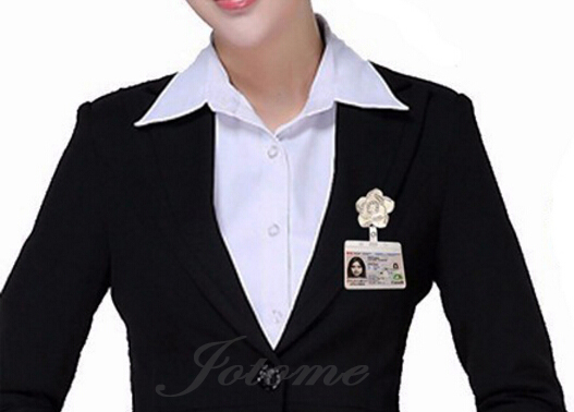 Fashion Custom Unisex Beautiful Rhinestone Owl Animal Card Retractable Badge Reel/Id Pull Holder