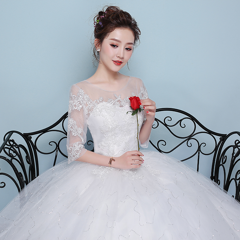 New Arrival Vestido De Noiva 2018 Long Sleeve Wedding Dresses Tulle Lace Bride Dresses Wedding Gowns Vintage Wedding Dresses