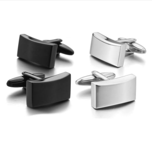 hot sales Stainless Steel Cufflinks Black Classic Wedding Business 1 Pair Set