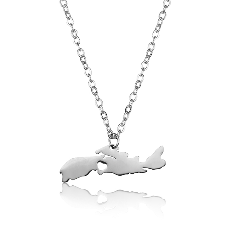 Canada Map Nova Scotia Pendant Necklaces Charm Country Necklace Rose Gold Stainless Steel Love Hometown Gift Women Jewelry Wholesale