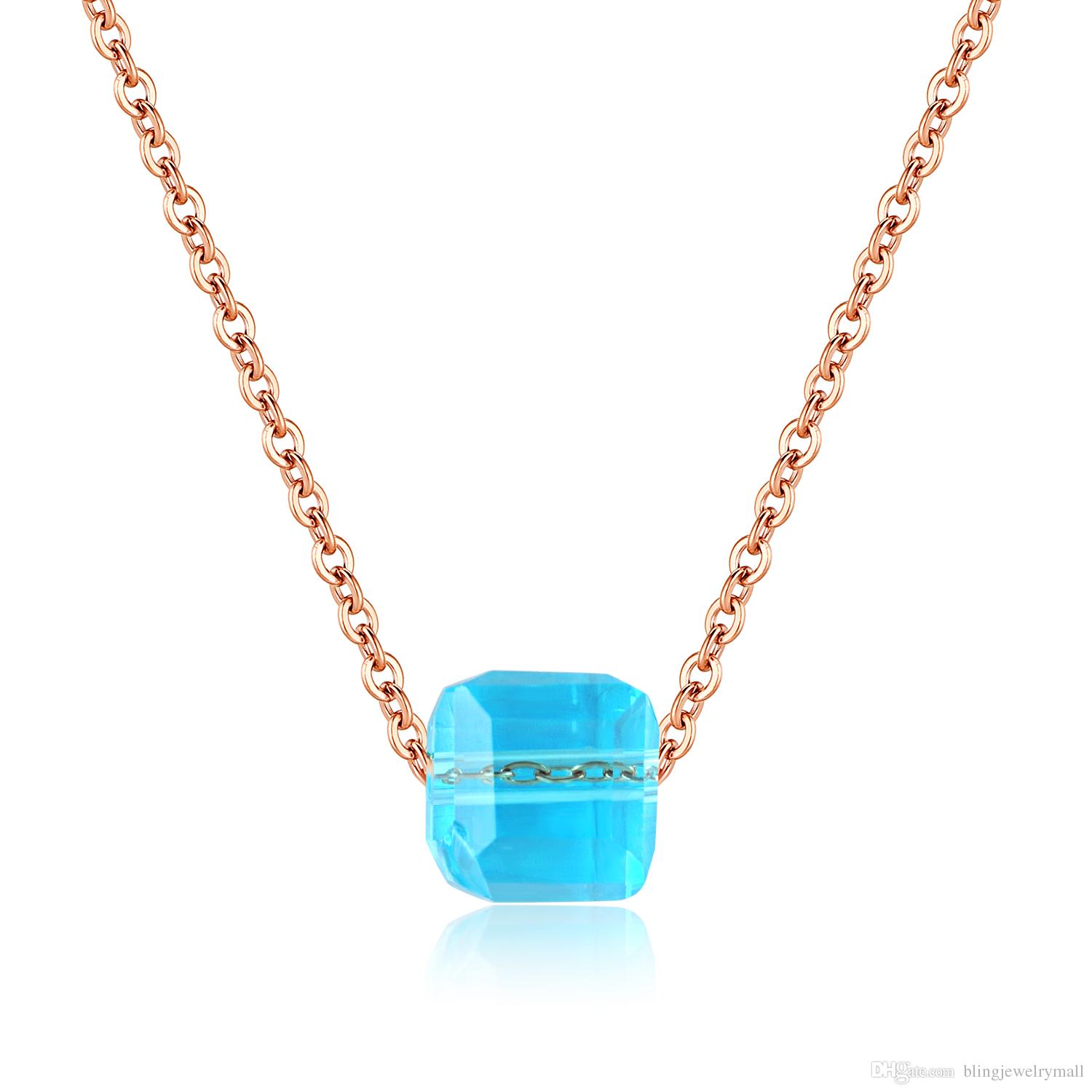 Fashion White/Blue/Yellow Color Square Crystal Women Pendant Necklace For Elegant Rose Gold Stainless Steel Female Necklace GX1319
Fashion White/Blue/Yellow Color Square Crystal Women Pendant Necklace For Elegant Rose Gold Stainless Steel Female Necklace GX1319
