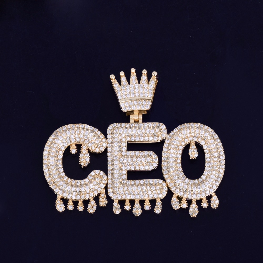 Custom Name Gold Silver Rosegold Crown Bail Drip Initials Bubble Letters Chain Pendants Necklaces For Men Women Cubic Zircon Hip Hop Jewelry
Custom Name Gold Silver Rosegold Crown Bail Drip Initials Bubble Letters Chain Pendants Necklaces For Men Women Cubic Zircon Hip Hop Jewelry