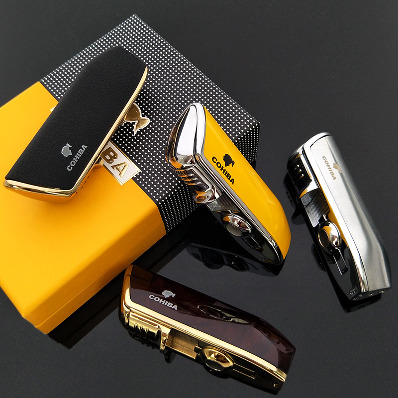 COHIBA Lighters multi-colors metal lighter with hole opener 3 torch Jet flame Butane cigarette lighter punch creative smoking set
COHIBA Lighters multi-colors metal lighter with hole opener 3 torch Jet flame Butane cigarette lighter punch creative smoking set