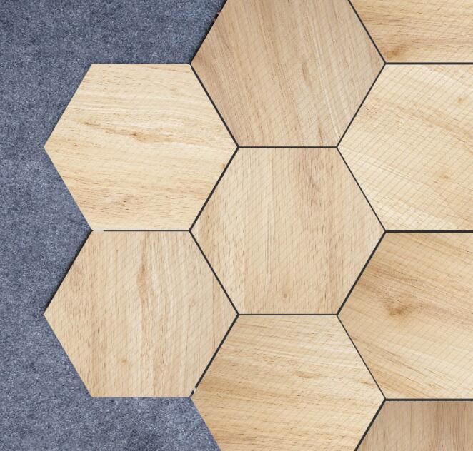 Marble Decorative Floor Stickers Wooden White Hexagon Self Adhesive Tile Art Wall Decal Sticker DIY Bathroom Decor