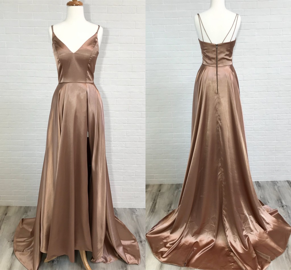 Chocalate Satin Long Prom Dresses V Neck Spaghetti Straps Slit Side Backless Formal Evening Dresses Sexy Simple Party Dresses Sweep Train, Same as picture
Chocalate Satin Long Prom Dresses V Neck Spaghetti Straps Slit Side Backless Formal Evening Dresses Sexy Simple Party Dresses Sweep Train, Same as picture