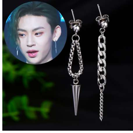 RainMarch Tassel Stud Earrings Female Earrings Male Korean Stainless Steel Punk Earring For Women Man Hip Hop Jewelry
