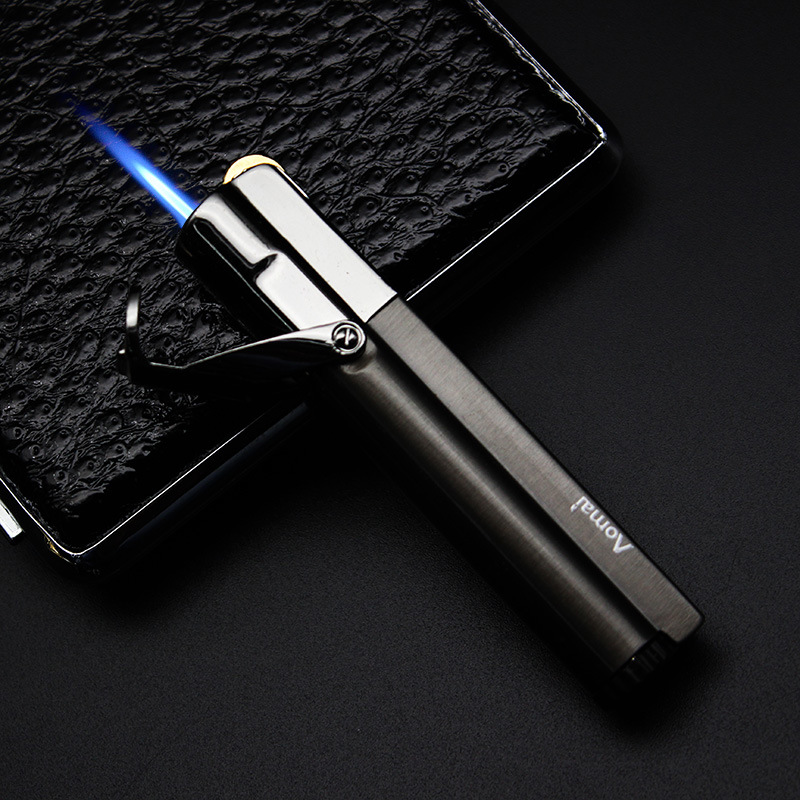 New Arrival Genuine Aomai Compact Jet Butane Torch Long Bar Cover Small Grinding Easy To Change Firestone Windproof Lighter W260202