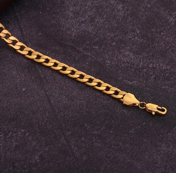 6 mm*16-30 inch 18k gold plated necklace fashion personality sautoir Man/woman gold couples necklace accessories hip hop