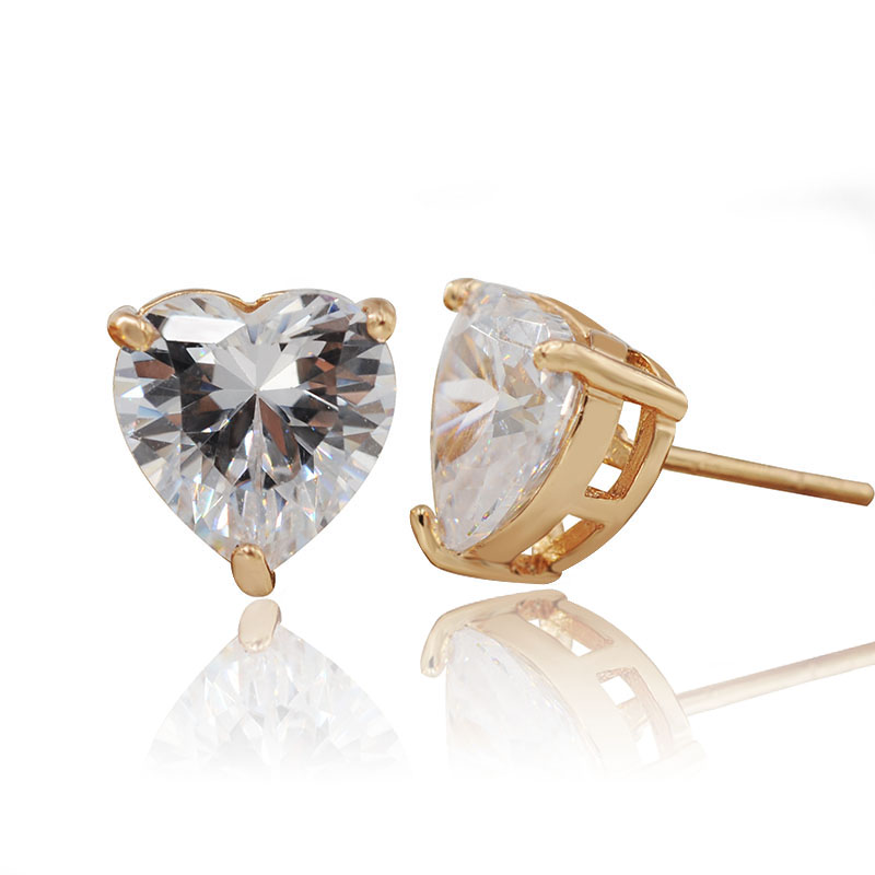(376E) 18K Gold Plated Heart Stud Earrings for Women Made by Environmentail Copper Cubic zirconia (9 mm)
(376E) 18K Gold Plated Heart Stud Earrings for Women Made by Environmentail Copper Cubic zirconia (9 mm)
