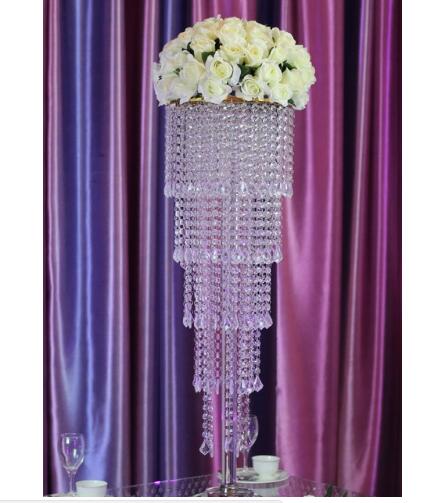 wholesale 80cm Tall acrylic crystal table centerpiece wedding chandelier flower stand Wedding Decoration party events decor, Silver 
wholesale 80cm Tall acrylic crystal table centerpiece wedding chandelier flower stand Wedding Decoration party events decor, Silver