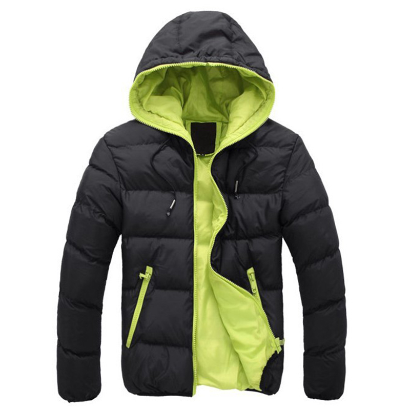 Man Winter Autumn Quilted Outwear Coat Men Plus Size Hooded Puffer Jacket Solid Parka Men's Clothing New Solid Warm Jacket Coat