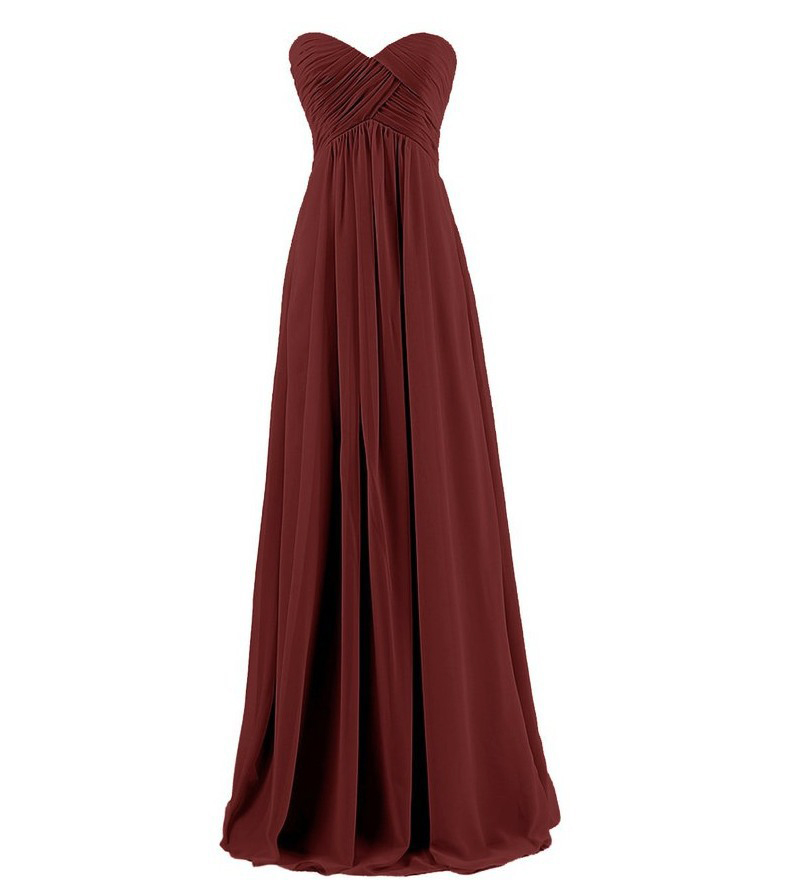 Women's Sweetheart Chiffon Country Bridesmaid Dresses Long under 50 Maid of Honor Backless Beach Custom Made Plus Size Lace-up Back Dresses Party