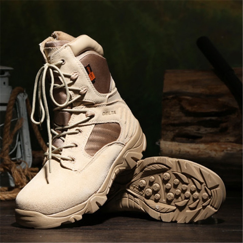 Army Combat Boots Zipper Tactical Boots Delta Shoes Black Military Boots Outdoor Hiking shoes Travel Botas