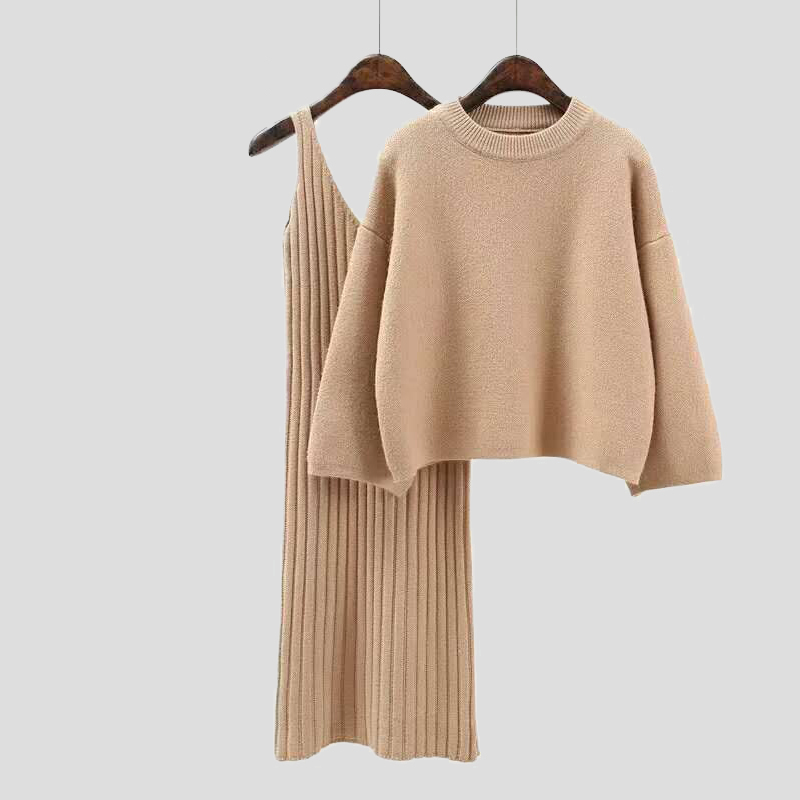 Two Piece Set Knit Dress Winter Sweater Suit for Women Set Three Quarter Pullover Wool Sweater Elastic Cashmere Suit Female, Gray
Two Piece Set Knit Dress Winter Sweater Suit for Women Set Three Quarter Pullover Wool Sweater Elastic Cashmere Suit Female, Gray