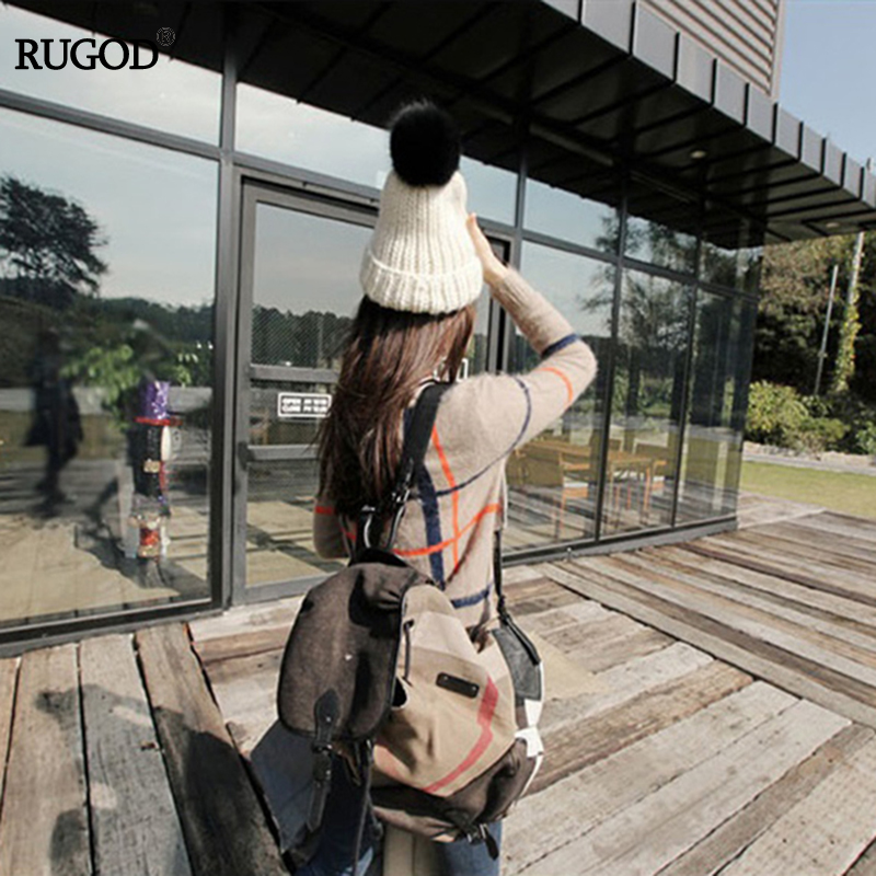 RUGOD 2017 Autumn Newest Mink Cashmere Women Open Stitch Office Lady V-neck Cardigans England Plaid Pockets Basic Female Sweater