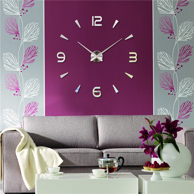 [M.Sparkling] 2017 Hot Sale Digital Wall Clock Sticker Acrylic Modern 3D DIY Self Adhesive Large Decorative Wall Clocks 3M013