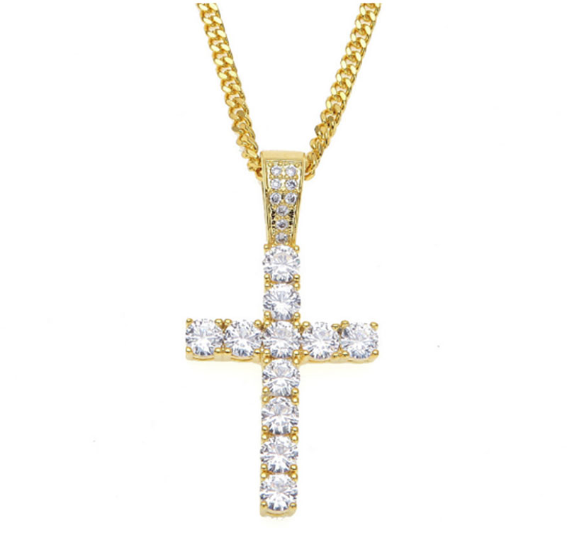 Men Women Hip Hop Cross Pendant Necklace Fully Cubic Zirconia Rhinestone Necklace 24" 24inch Cuba Chain 18K Gold Silver Plated Jewelry
Men Women Hip Hop Cross Pendant Necklace Fully Cubic Zirconia Rhinestone Necklace 24" 24inch Cuba Chain 18K Gold Silver Plated Jewelry