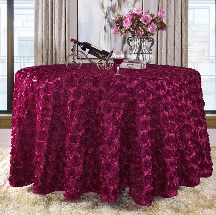 Great Gatsby 3D Rose Flowers wedding table cloth round and wedding cake table idea Masquerade Birthday Party White Burgundy Yellow