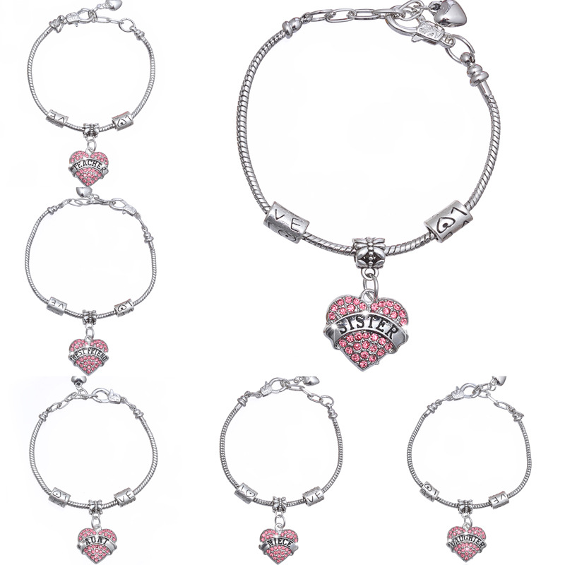 Family member Diamond love Heart bracelet crystal Mom Daughter Grandma Believe Faith Hope Letter Bangle for women Men best friend Jewelry
Family member Diamond love Heart bracelet crystal Mom Daughter Grandma Believe Faith Hope Letter Bangle for women Men best friend Jewelry
