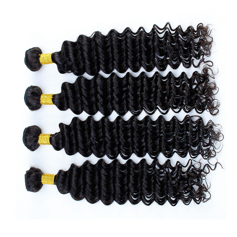 Peruvian Human Hair Bundles Deep Wave Unprocessed Weave Natural Color Hair Extensions