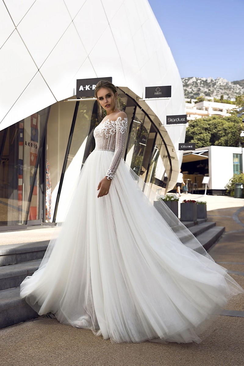 tina valerdi a line wedding dresses sheer off shoulder lace robe de marie long sleeve beach wedding dress custom made