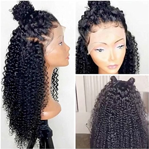 HD Transparent Lace Front Wigs Human Hair Pre Plucked 130% Density Brazilian Kinky Curly 360 Frontal Wig 9A Natural for Black Women diva1