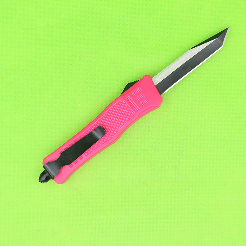 Pink 7 Inch 616 Mini Automatic Tactical Knife 440C Black + Wire Drawing Blade Zinc-aluminum Alloy Handle EDC Pocket Knives
Pink 7 Inch 616 Mini Automatic Tactical Knife 440C Black + Wire Drawing Blade Zinc-aluminum Alloy Handle EDC Pocket Knives