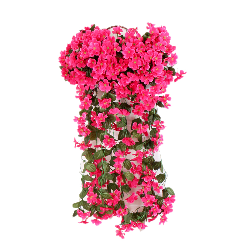 Violet Artificial Flower Decor Simulation wedding Wall Hanging Basket Flower vine Orchid Silk Flower rattan outdoor corridor DIY3328077